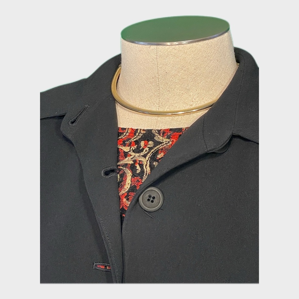 Red Black Paisley Blouse 3/4 Sleeve Top by JM Collection Petite Medium 🌹✨ - Picture 7 of 11